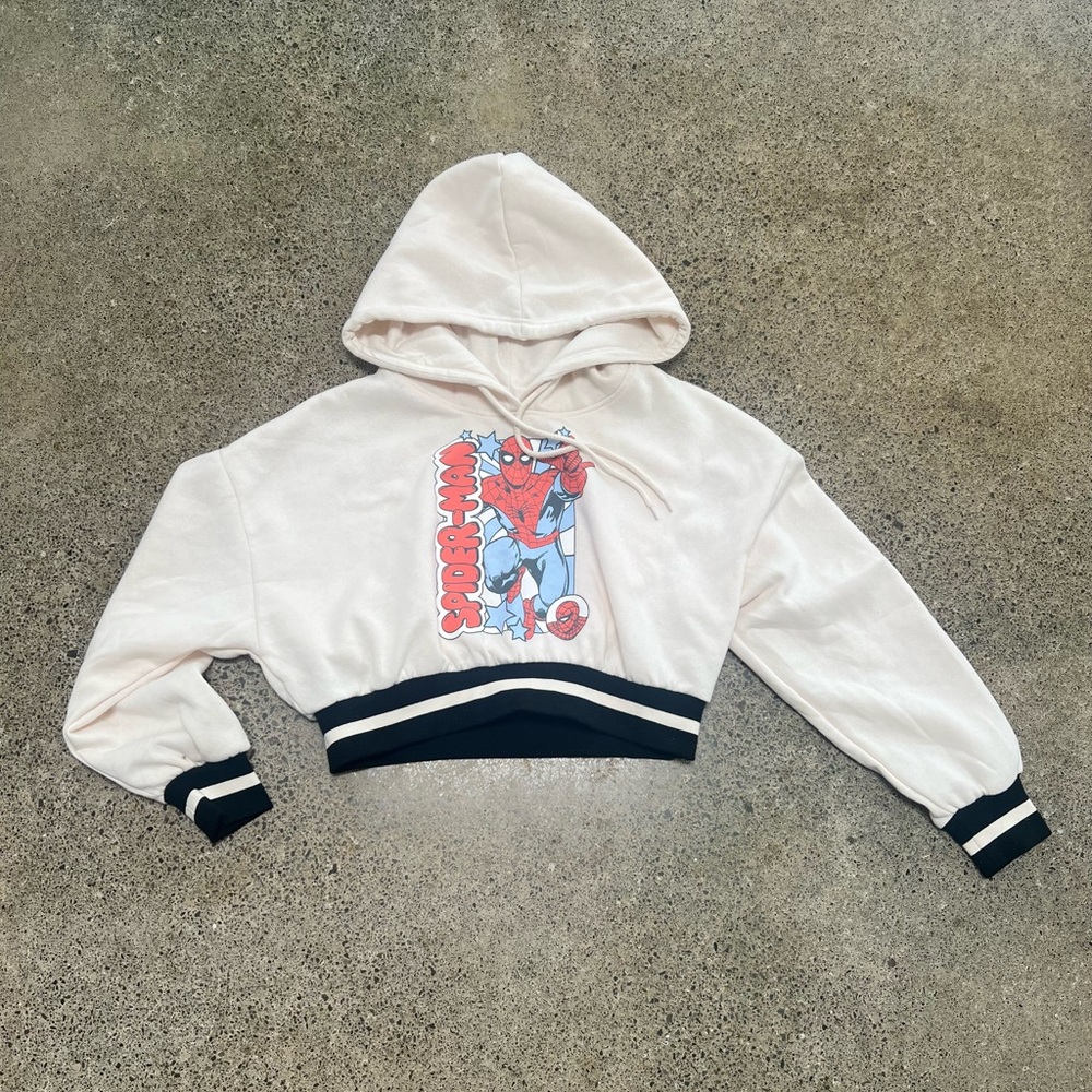 Marvel Spider-Man Cream Hoodie with Black Accents